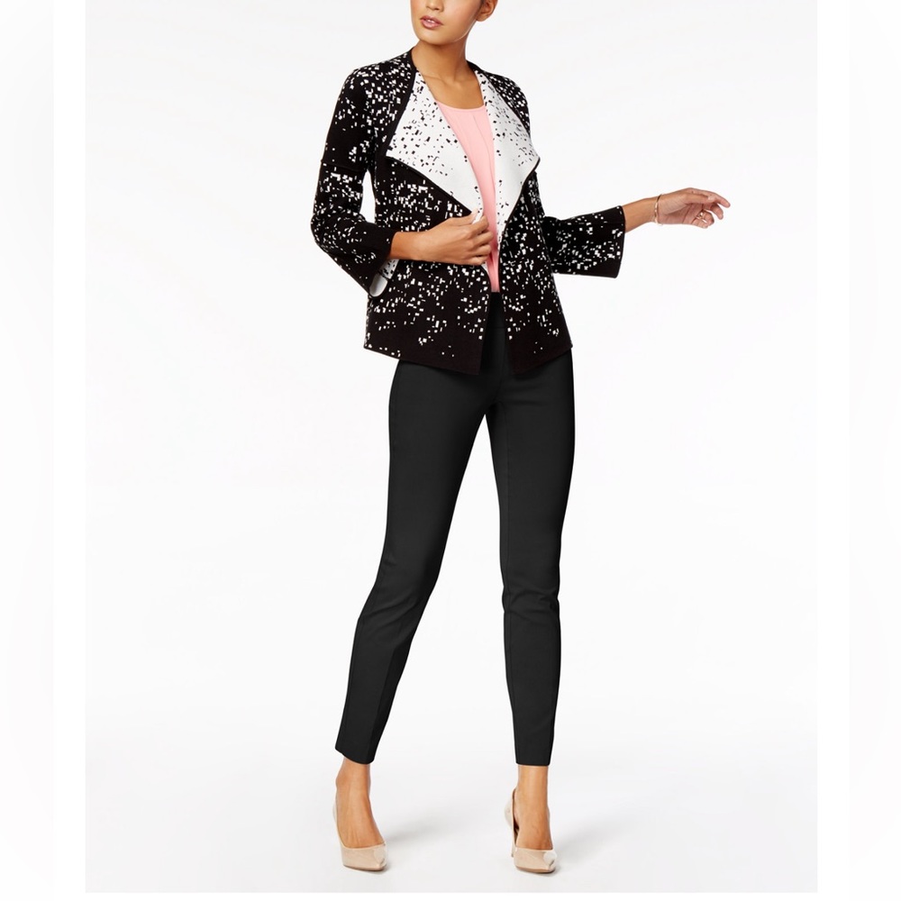 ALFANI Confetti Contrast Open Drape Sweater Cardigan Petite Small PS SP $80 EUC - Picture 3 of 11
